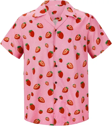 Miniatura 35 de Camisa hawaiana para hombre, con estampado floral, cómoda, con botones, casual, manga corta, ropa de playa para hombre
