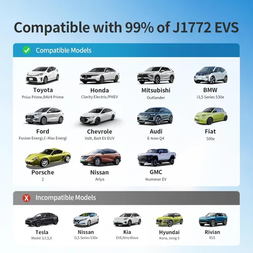 Miniatura 9 de QIAO - Adaptador de carga Tesla a J1772, máximo 80 A 250 V CA, convertidor NACS chapado en plata para carga eficiente de EV de nivel 2, compatible