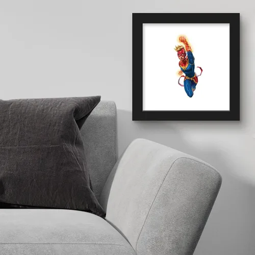 Miniatura 4 de Trends International Gallery Pops Marvel Comics Avengers - Póster de pared de Capitana Marvel, 12 x 12 pulgadas, versión enmarcada en negro