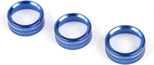 Miniatura 2 de JeCar - Cubierta de perilla de interruptor de aire acondicionado, de aleación de aluminio, compatible con Jeep Wrangler 2018-2023 JL JLU y 2020-2023
