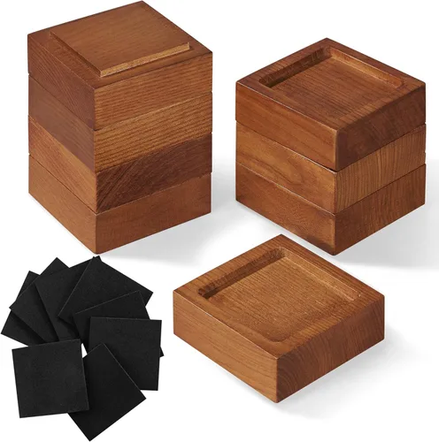 Miniatura 10 de Elevadores de cama, elevadores de muebles (juego de 8 - altura de 1") se pueden ajustar a 2'', 3'' o 4'', elevadores de muebles elevadores, madera