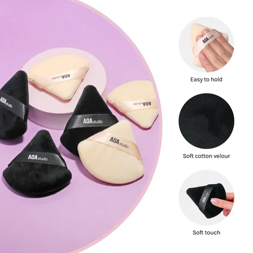 Miniatura 4 de AOA Studio Velvet Puffs - Juego de 6 esponjas de maquillaje sueltas en polvo corporal, esponja, licuadora de terciopelo, juego de esponjas de mezcla