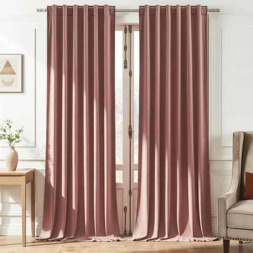 Miniatura 22 de Timeper Cortinas opacas de terciopelo negro de 42 pulgadas de ancho x 84 pulgadas de largo, cortinas opacas para dormitorio, sala de estar, cortinas