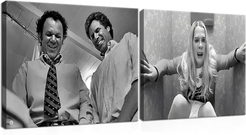 Miniatura 10 de Divertida Decoración de Pared de Baño Arte de Pared en Blanco y Negro - Pósteres de Películas Clásicas Impresión en Lienzo, Arte de Pared Divertido