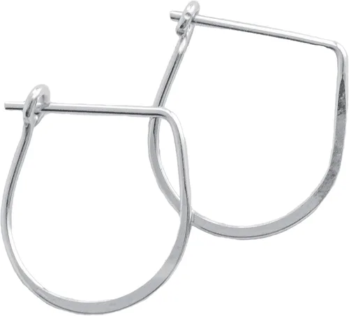Aretes de aro finos martillados, elegantes plata esterlina geométrica sólida, relleno de oro y relleno de oro rosa; para mujer por Lotus Stone