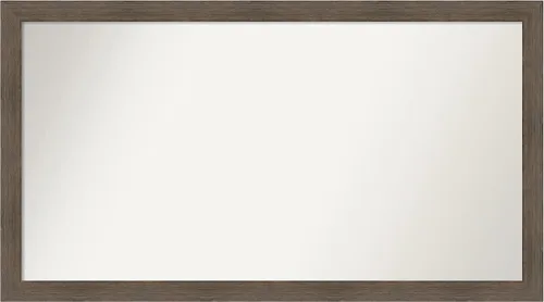 Miniatura 137 de Amanti Art Espejo de pared personalizado no biselado (24 x 27 pulgadas), marco estrecho de nogal chipre - varios tamaños personalizados - Espejo