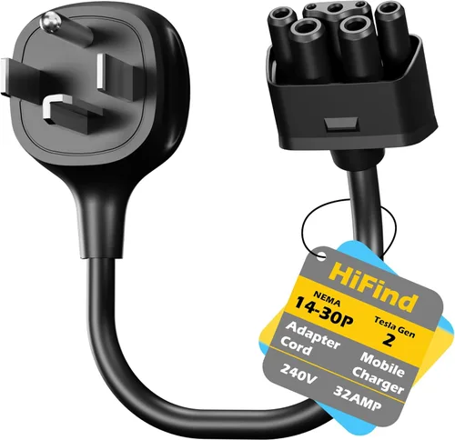 Miniatura 11 de HiFind Adaptador NEMA 6-20 para cargador móvil Tesla Gen 2 de 1 pie, conecta el cargador portátil Tesla a una toma de 6-20P, 240 V 20 A