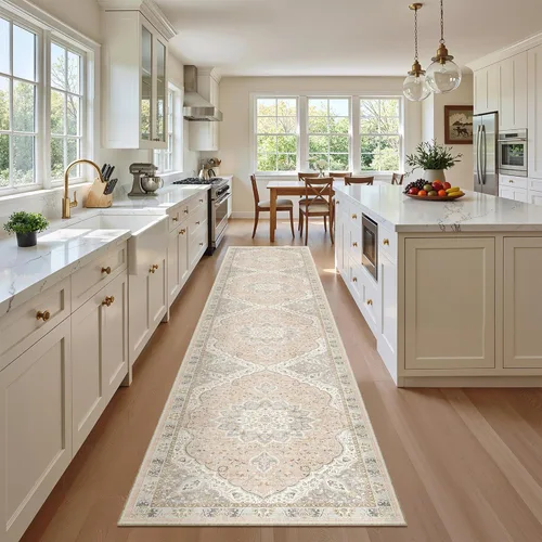 Miniatura 452 de Madane Tapete lavable de 2 x 10 pies para pasillo, cocina, recibidor, clásico, suave, antideslizante para interiores, casa de campo, baño, sala