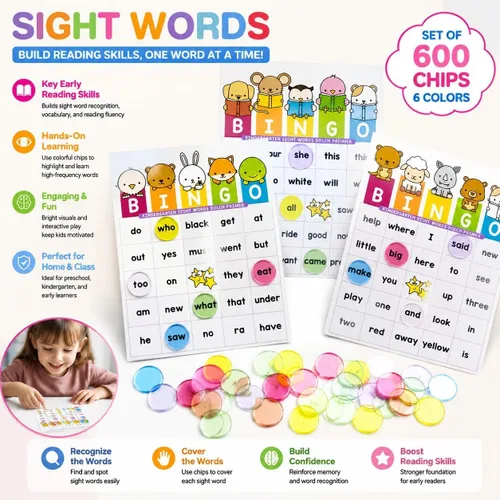 Miniatura 6 de 600 chips Bingbo de 3/4 pulgadas, 6 chips de conteo de colores vibrantes Acrílico translúcido, tarro portátil, juegos educativos, actividades