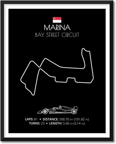 Miniatura 55 de Custom Car Posters Póster hecho a mano compatible con Autodromo Enzo e Dino Ferrari (Imola, Italia), póster de pista de carreras diseñado