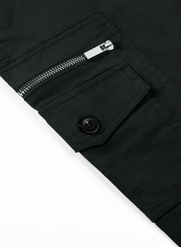Miniatura 9 de JMIERR Pantalones cargo casuales para hombre, ajuste relajado, ligeros, elásticos, cintura elástica, con cordón, pantalones tácticos con múltiples