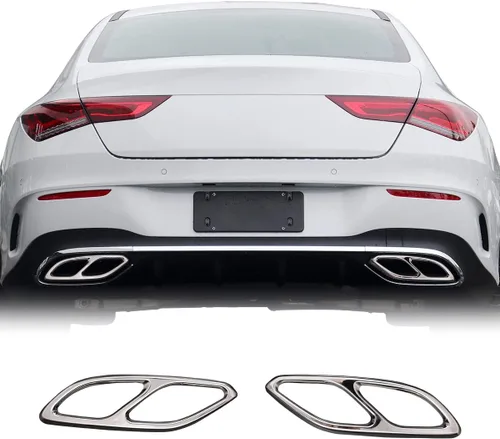 Miniatura 8 de Moldura de garganta trasera automotriz compatible con Mercedes Benz GLA 2020 2021 2022 2023 salida de escape de garganta trasera automotriz