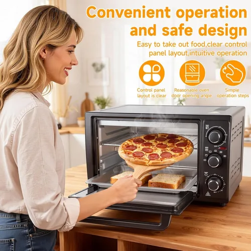 Miniatura 4 de Horno de encimera combinado de freidora de vapor y aire de 34 cuartos de galón / 32 litros, 1500 W, horno tostador multifuncional con temporizador
