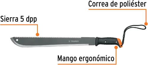 Miniatura 2 de TRUPER Mach-18 Machete de doble filo de 18