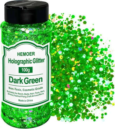 Miniatura 15 de HEMOER Purpurina Gruesa Holográfica, 12 Colores de Lentejuelas Brillantes, Conjunto de Purpurina de Poliéster Exclusivo Mixto para Resina Epoxi