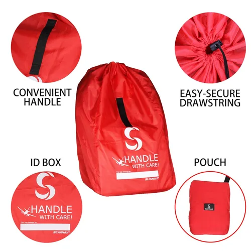 Miniatura 4 de Bolsa de viaje para asiento de coche SLYNNAR para avión - Compatible con asientos de coche convertibles, portabebés y asientos de seguridad, Negro