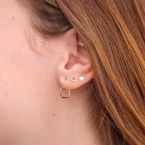 Miniatura 19 de Aretes de aro finos martillados, elegantes plata esterlina geométrica sólida, relleno de oro y relleno de oro rosa; para mujer por Lotus Stone