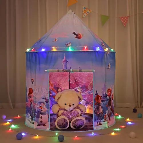 Miniatura 7 de Tienda de campaña y luces de castillo de hielo para niños, casa de juegos interior para niños, 41 x 53 pulgadas