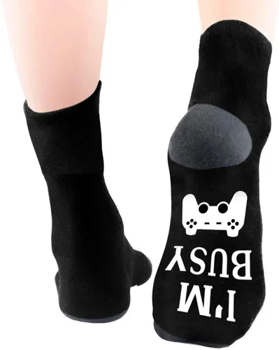 Miniatura 118 de AGRIMONY Calcetines divertidos con texto en inglés «Do Not Disturb Gaming» para hombres, mujeres, adolescentes, niños, Pascua, padres, cumpleaños