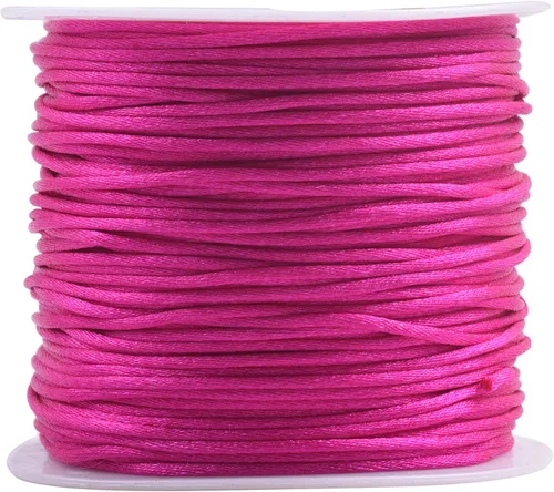 Miniatura 131 de KONMAY 80 Yardas 1.0mm Cordón Rattail de Nylon Satén Seda Trim Hilo para Cuentas para Nudos Chinos, Kumihimo, Trabajo con Cuentas, Macramé, 2-Azul