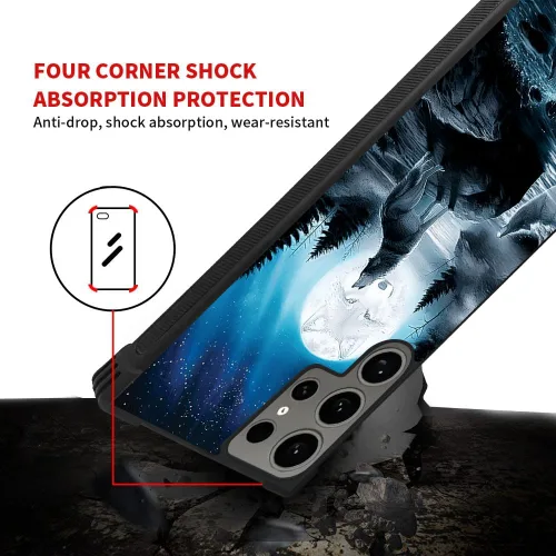 Miniatura 385 de CARLOCA Funda compatible con Samsung Galaxy S22 Ultra, diseño gráfico de Star Howling Wolfs Samsung Galaxy S22 Ultra, diseño gráfico, a prueba