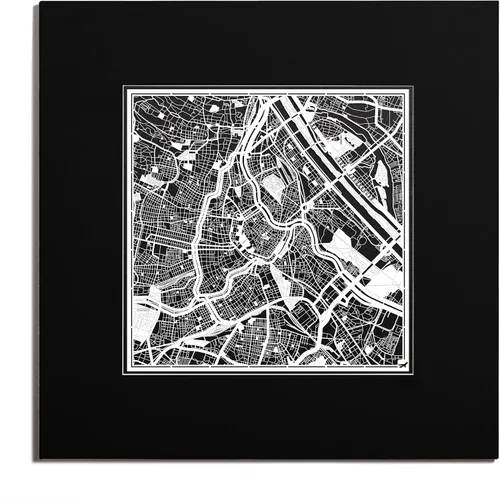 Miniatura 57 de O3 Design Studio Mapa de corte de papel Madrid negro mate de 20 x 20 pulgadas