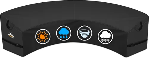 Miniatura 12 de Zettum Funda seccional en forma de L para exteriores, funda de sofá modular 600D para patio, fundas impermeables para muebles de patio para sofá