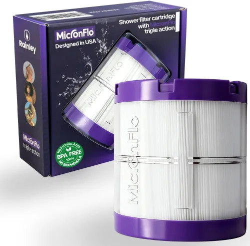 MicronFlo Cartucho de repuesto para agua dura, grifo o pozo, piel más suave, cabello más brillante, elimina cloro, metales pesados y microplásticos