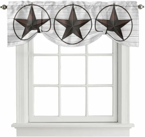 Miniatura 15 de Cenefa de amarre para ventanas, cortinas de cocina con textura de vaca, cenefas con bolsillo para barra, tratamientos cortos, textura animal, cenefa
