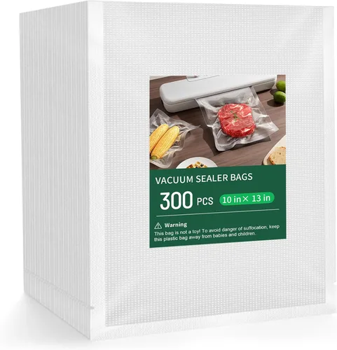 Bolsas selladoras de 300 pintas de 10 x 13 pulgadas, sin BPA y resistentes, bolsa selladora al vacío de alimentos texturizada de grado comercial,