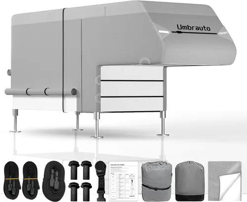 Miniatura 25 de Umbrauto Cubierta para caravana de 5ª rueda de 28 a 31 pies, 7 capas superiores extra gruesa, cubierta de quinta rueda, impermeable, resistente al