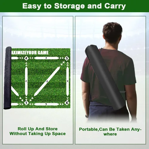 Miniatura 7 de Tapete de entrenamiento de pasos de fútbol, 35 x 24 pulgadas, tapete de fútbol con bolsa de almacenamiento y red de entrenamiento de retorno,