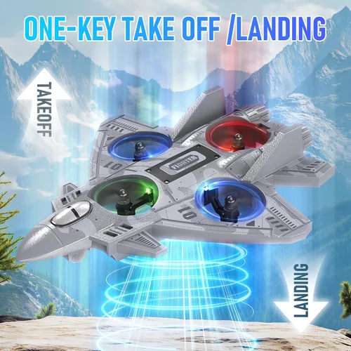 Miniatura 6 de Avión de control remoto RC Drone para niños a partir de 8 años, aviones RC de espuma para adultos y niños, juguete de avión de combate con luces