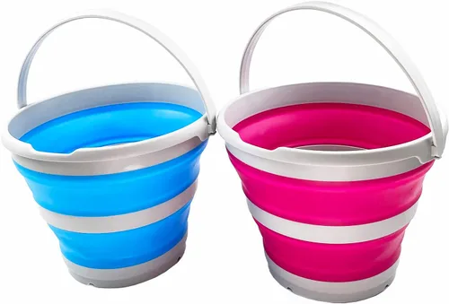Miniatura 16 de SAMMART Cubo de plástico plegable de 10 L (2.6 galones), bañera redonda plegable, cubo de agua portátil para pesca, bote de agua para exteriores