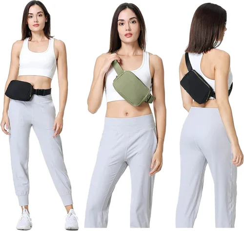 Miniatura 34 de Riñonera cruzada para mujeres y hombres, bolsa para cinturón para senderismo con correa ajustable, riñonera para correr, entrenamiento, deportes