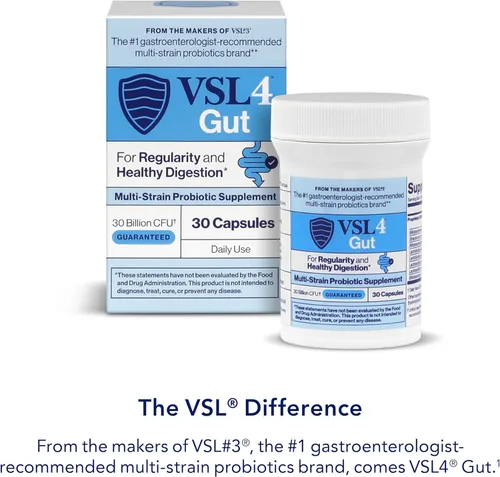 Miniatura 2 de VSL4® Probióticos diarios intestinales para la salud intestinal, 30B UFC, soporte digestivo multicepa para mujeres y hombres, promueve el equilibrio