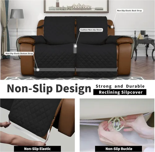 Miniatura 4 de Easy-Going Funda para Sillón Reclinable de Dos Plazas, Funda de Sofá Reversible para Sillón Reclinable Doble, Funda de Sofá Dividida para Cada