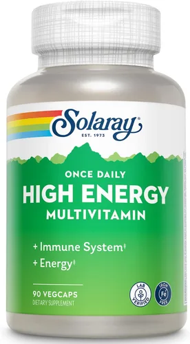 Miniatura 8 de SOLARAY Multivitamínico Once Daily de alta energía, sin hierro, múltiple completo con base de alimentos y hierbas integrales, sin OMG, 60 cápsulas