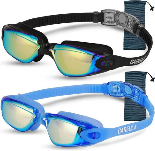 Paquete de 2 gafas de natación para niños, gafas de natación para niños pequeños y jóvenes de 3-8/6-14, gafas de piscina antivaho para niños y niñas