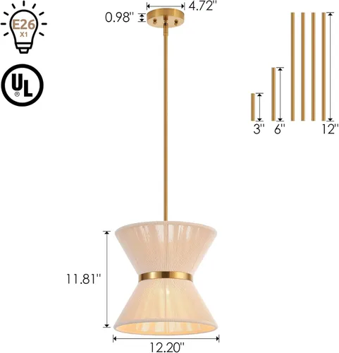 Miniatura 6 de Lámpara colgante bohemia tejida a mano, mini candelabro costero, moderno, ajustable, de transición, minimalista, accesorios de iluminación colgantes