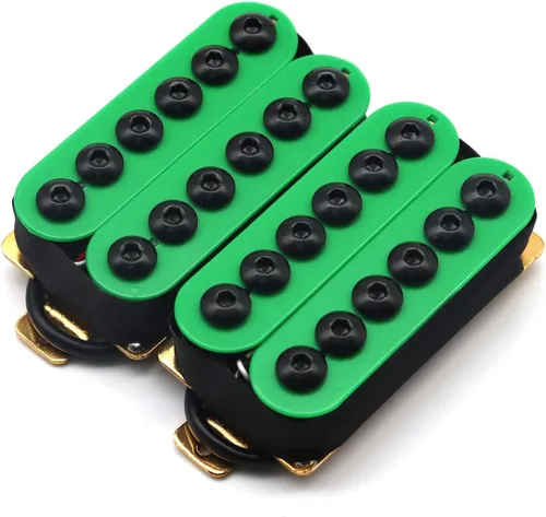 Miniatura 12 de Pastillas de guitarra humbucker de alto rendimiento estilo Invader con imán cerámico para partes de guitarra eléctrica, cuello y puente (blanco)