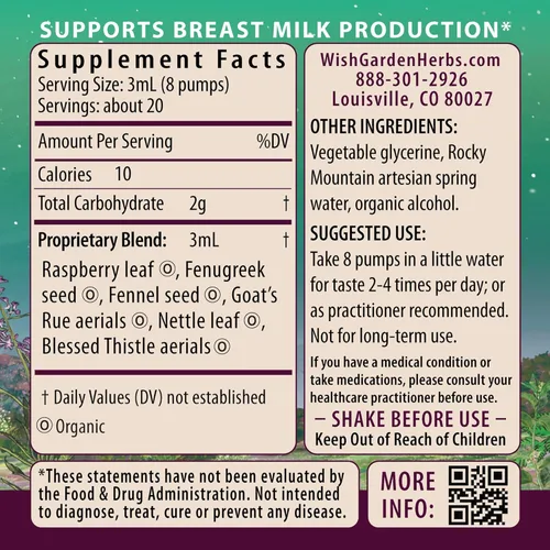 Miniatura 2 de WishGarden Herbs Milk Rich with Goats Rue and Fenogreek - Suplemento de apoyo a la lactancia a base de hierbas, refuerzo del suministro de leche