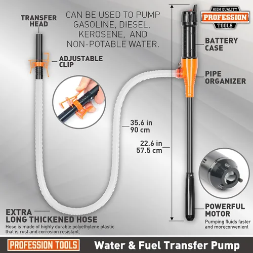Miniatura 2 de Amartisan Bomba de Transferencia de Combustible Portátil Alimentada por Batería - bomba de gas para Gas, Combustible, Diésel, Transferencia de Agua