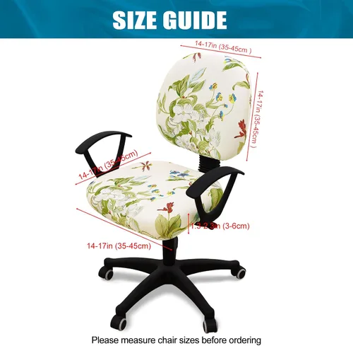Miniatura 4 de Smiry Fundas elásticas para silla de computadora de oficina, universales, lavables, extraíbles y giratorias, fundas protectoras para asiento + Beige