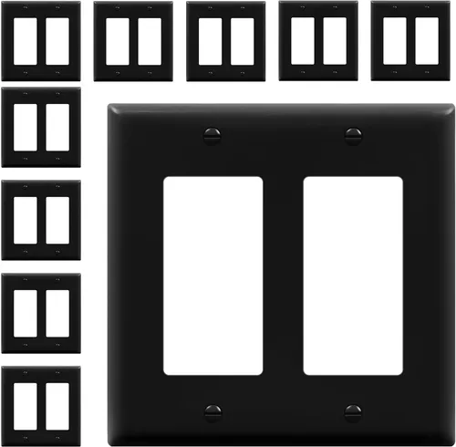 Miniatura 30 de ENERLITES - Placas decorativas de pared para interruptor de luz o toma de corriente, acabado brillante, tamaño intermedio, 2 bandas, 4.88 x 4.92