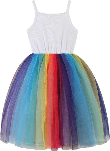 Miniatura 2 de BTGIXSF - Vestido tipo tutú para niña, vestido sin mangasmanga larga para niña, vestido de verano de tul para niña