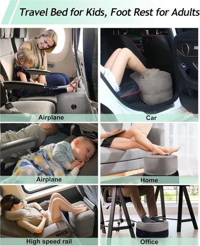 Miniatura 6 de Almohada inflable de viaje y almohada inflable para descanso de pies, artículos esenciales de viaje para adultos, ideal para avión, oficina, hogar