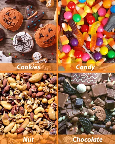 Miniatura 6 de Weenkilly 100 Bolsas de Golosinas de Halloween, 4 Estilos de Bolsas de Dulces para Niños, Linda Bolsa de Golosinas con Orejas de Conejo de Plástico