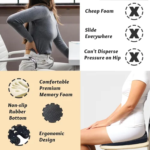 Miniatura 3 de Cojín de asiento bohemio para aliviar el dolor de coxis, oficina, computadora, espuma viscoelástica, cojín para silla de alivio de presión, cojín