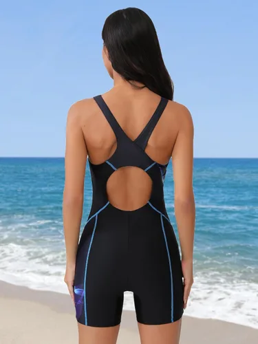 Miniatura 101 de ATTRACO Traje de baño deportivo de una pieza para mujer, traje de baño deportivo de entrenamiento